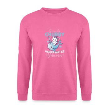 Drôle d’animal narval sauver la licorne potelée - Sweat-shirt Unisexe - rose - Devant