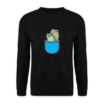 Poches : Grenouilles, Grenouille, Amphibien, Crapauds - Sweat-shirt Unisexe - noir - Devant - Alina (178cm) & Michal (187cm)