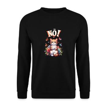 Chat drôle de dire non ! Pour les amoureux des chats - Sweat-shirt Unisexe - noir - Devant - Alina (178cm) & Michal (187cm)