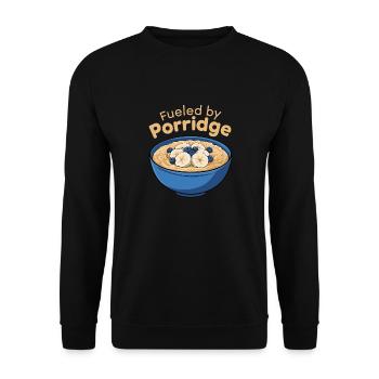 Funny Porridge Healthy Food Oatmeal Breakfast - Unisex Sweatshirt - black - Front - Alina (178cm) & Michal (187cm)