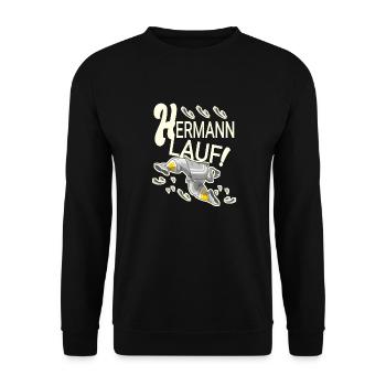 Hermann lustig - Sweat-shirt Unisexe - noir - Devant - Alina (178cm) & Michal (187cm)