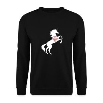 Unicorn Atom Symbol TShirt Atoms Magical Unicorn - Unisex Sweatshirt - black - Front - Alina (178cm) & Michal (187cm)