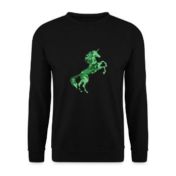 Einhorn Camouflage Symbol T-Shirt Magisches Einhorn - Unisex Pullover - Schwarz - Vorne - Alina (178cm) & Michal (187cm)