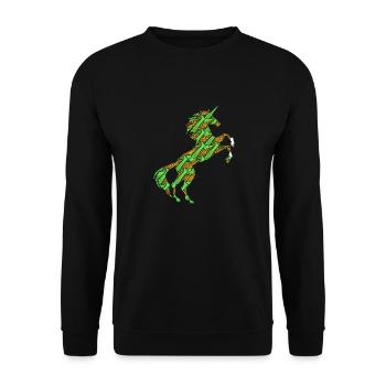 Corn Cobs Unicorn T-Shirt Corncob Maize Magical - Unisex Sweatshirt - black - Front - Alina (178cm) & Michal (187cm)