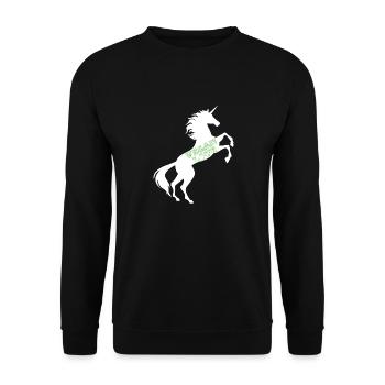 Licorne Vegan Love T-Shirt Végétarien Jeu de mots magique - Sweat-shirt Unisexe - noir - Devant - Alina (178cm) & Michal (187cm)