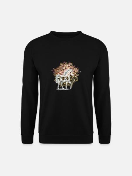 Mythologie Einhörner Einhorn Fabelwesen Fabel - Unisex Pullover - Schwarz