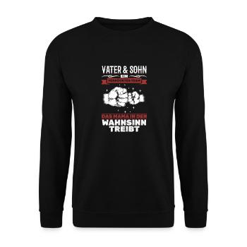 Father & Son Strong & Hilarious Together - Unisex Sweatshirt - black - Front - Alina (178cm) & Michal (187cm)