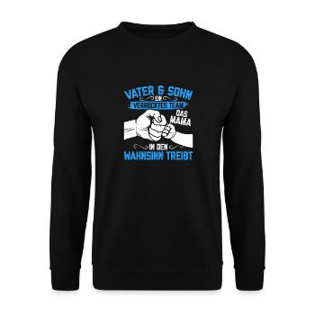 Father & Son Strong & Hilarious Together - Unisex Sweatshirt - black - Front - Alina (178cm) & Michal (187cm)