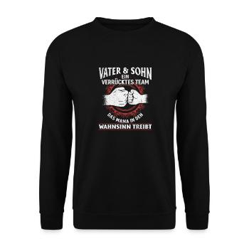 Father & Son Strong & Hilarious Together - Unisex Sweatshirt - black - Front - Alina (178cm) & Michal (187cm)