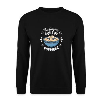 Funny Porridge Healthy Food Oatmeal Breakfast - Unisex Sweatshirt - black - Front - Alina (178cm) & Michal (187cm)