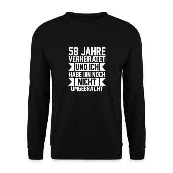 Ehe Engelshochzeit 58 Jahre Verheiratet Hochzeitst - Unisex Pullover - Schwarz - Vorne - Alina (178cm) & Michal (187cm)