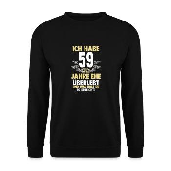 Mariage Mariage de marée 59 ans de mariage - Sweat-shirt Unisexe - noir - Devant - Alina (178cm) & Michal (187cm)