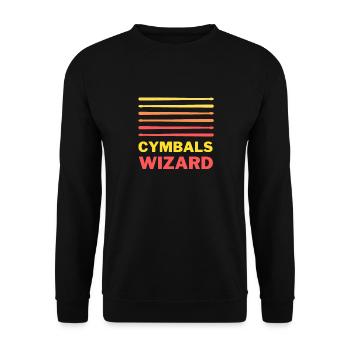 Schlagzeuger Becken Zauberer Schlagzeug - Unisex Pullover - Schwarz - Vorne - Alina (178cm) & Michal (187cm)
