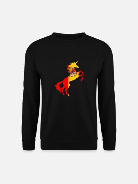 Einhorn Spanien Flagge Shirt Magisches Einhorn Spanier - Unisex Pullover - Schwarz