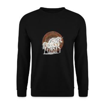 Unicorns, Unicorn, Mythical Animals, Fairy Tale Character, Horses - Unisex Sweatshirt - black - Front - Alina (178cm) & Michal (187cm)