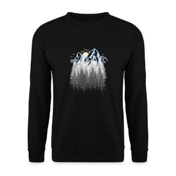 Montagnes, Nature, Montagnes, Forêt, Forêt de conifères, sapins, Brerg - Sweat-shirt Unisexe - noir - Devant - Alina (178cm) & Michal (187cm)