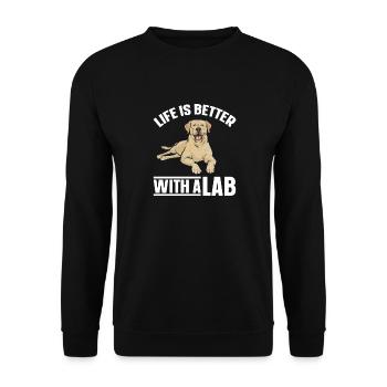 Yellow Labrador Retriever - Unisex Sweatshirt - black - Front - Alina (178cm) & Michal (187cm)