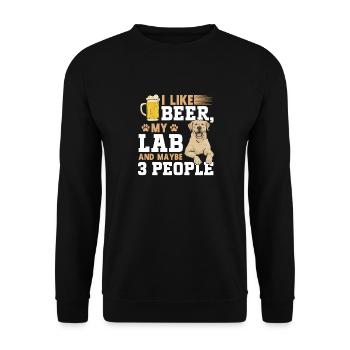 Yellow Labrador Retriever - Unisex Sweatshirt - black - Front - Alina (178cm) & Michal (187cm)