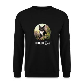 Tuxedo Kitten Tuxedo Cat - Unisex Sweatshirt - black - Front - Alina (178cm) & Michal (187cm)
