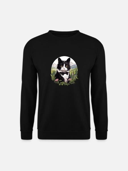 Tuxedo Kätzchen Tuxedo Katze - Unisex Pullover - Schwarz