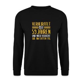 Mariage Mariage de marée 59 ans de mariage - Sweat-shirt Unisexe - noir - Devant - Alina (178cm) & Michal (187cm)