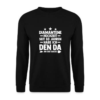 Ehe Diamantene Hochzeit 60 Jahre Verheiratet Hochz - Unisex Pullover - Schwarz - Vorne - Alina (178cm) & Michal (187cm)