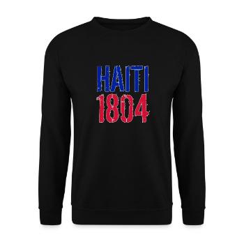 HAITI 1804 FONT IN COLORS OF THE NATIONAL FLAG - Unisex Sweatshirt - black - Front - Alina (178cm) & Michal (187cm)