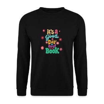 its a good day to read a book - Unisex Pullover - Schwarz - Vorne - Alina (178cm) & Michal (187cm)