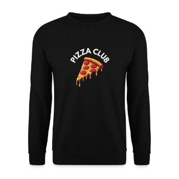 Pizza Club funny cheese pizza for fast food lover - Unisex Sweatshirt - black - Front - Alina (178cm) & Michal (187cm)