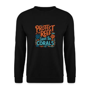Protect the Reefs Save the Corals Ocean lover - Unisex Sweatshirt - black - Front - Alina (178cm) & Michal (187cm)