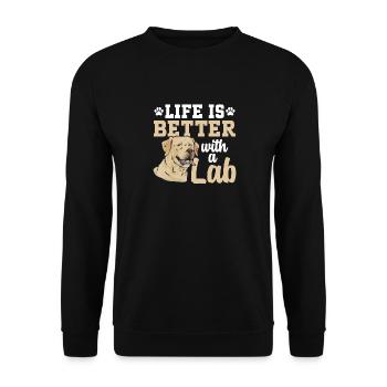 Yellow Labrador Retriever - Unisex Sweatshirt - black - Front - Alina (178cm) & Michal (187cm)