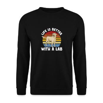 Yellow Labrador Retriever - Unisex Sweatshirt - black - Front - Alina (178cm) & Michal (187cm)