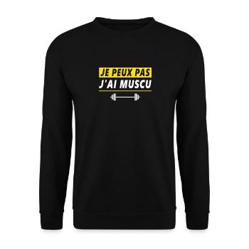 I Can't I Have Bodybuilding Bodybuilding Gym - Unisex Sweatshirt - black - Front - Alina (178cm) & Michal (187cm)