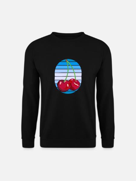 Rockabilly Retro Vintage Kirschen Kirsche Obst - Unisex Pullover - Schwarz