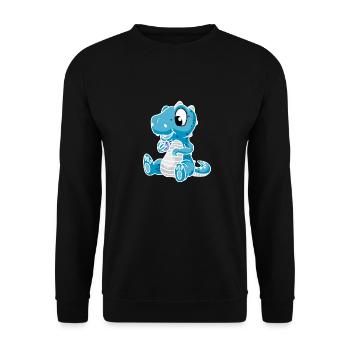 Drino Dinosaurier Drachen Kind Kinder - Unisex Pullover - Schwarz - Vorne - Alina (178cm) & Michal (187cm)