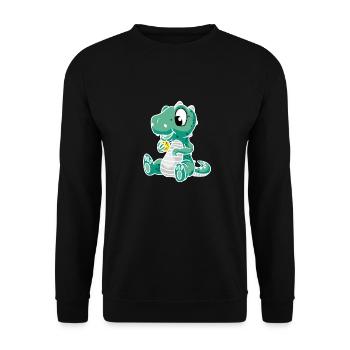 Dkrino Dinosaur Dragon Child Kids Baby - Unisex Sweatshirt - black - Front - Alina (178cm) & Michal (187cm)
