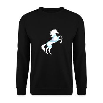 Infinity Symbol Einhorn T-Shirt Magisches Einhorn - Unisex Pullover - Schwarz - Vorne - Alina (178cm) & Michal (187cm)