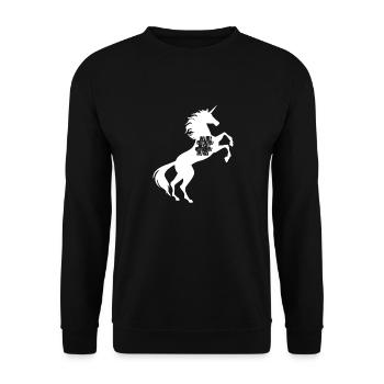 Einhorn Hashtag Symbol T-Shirt Hashtags Magisch - Unisex Pullover - Schwarz - Vorne - Alina (178cm) & Michal (187cm)