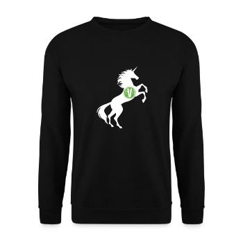 Unicorn Vegan Symbol T-Shirt Vegetarian Magical - Unisex Sweatshirt - black - Front - Alina (178cm) & Michal (187cm)