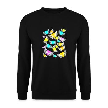 Wings, Hearts, Hearts, Love, Valentine, Valentine's Day - Unisex Sweatshirt - black - Front - Alina (178cm) & Michal (187cm)