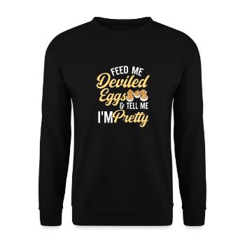 Stuffed Eggs Deviled Eggs - Unisex Sweatshirt - black - Front - Alina (178cm) & Michal (187cm)