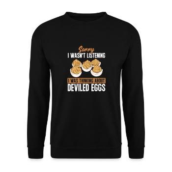 Stuffed Eggs Deviled Eggs - Unisex Sweatshirt - black - Front - Alina (178cm) & Michal (187cm)
