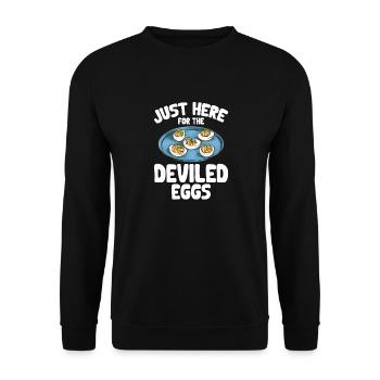 Stuffed Eggs Deviled Eggs - Unisex Sweatshirt - black - Front - Alina (178cm) & Michal (187cm)