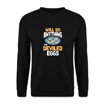 Stuffed Eggs Deviled Eggs - Unisex Sweatshirt - black - Front - Alina (178cm) & Michal (187cm)