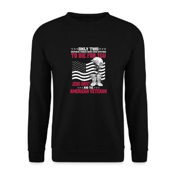 Only Two Die For You - Jesus Und Veteranen - Unisex Pullover - Schwarz - Vorne - Alina (178cm) & Michal (187cm)