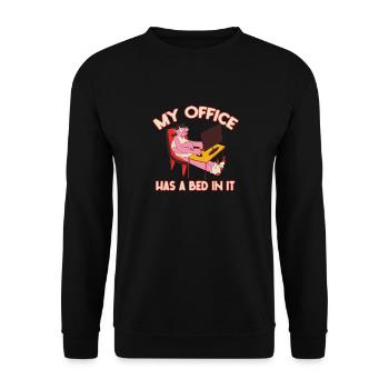 Mon bureau a un lit dedans - Home Office Humour - Sweat-shirt Unisexe - noir - Devant - Alina (178cm) & Michal (187cm)