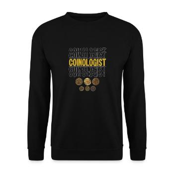 Coinologist at Work: Unraveling Numismatic Mysteri - Unisex Sweatshirt - black - Front - Alina (178cm) & Michal (187cm)