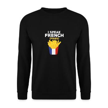 Conversational in French Fries: A Foodie's Tongue - Unisex Sweatshirt - black - Front - Alina (178cm) & Michal (187cm)