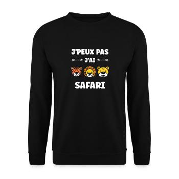 humour safari - Sweat-shirt Unisexe - noir - Devant - Alina (178cm) & Michal (187cm)