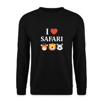 i love safari - Sweat-shirt Unisexe - noir - Devant - Alina (178cm) & Michal (187cm)